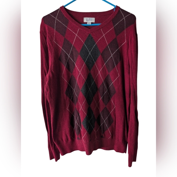 Croft & Barrow Men's Red Argyle Sweater L - Picture 1 of 4